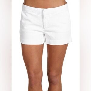 Paige Sutton Flat Front Low Mid Rise Jean Shorts in Optic White US 27 $158